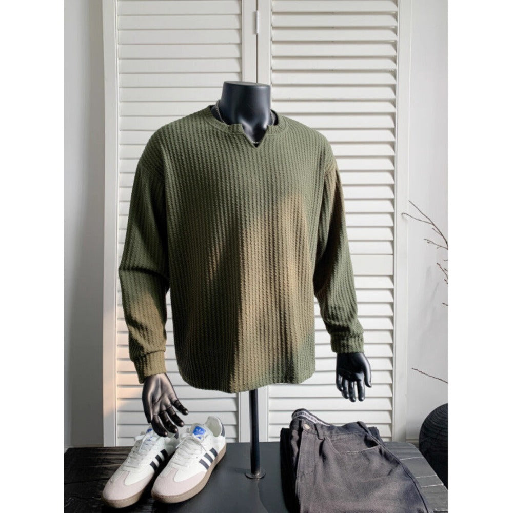 Long Sleeve Waffle Knit Shirt for Men - Daria