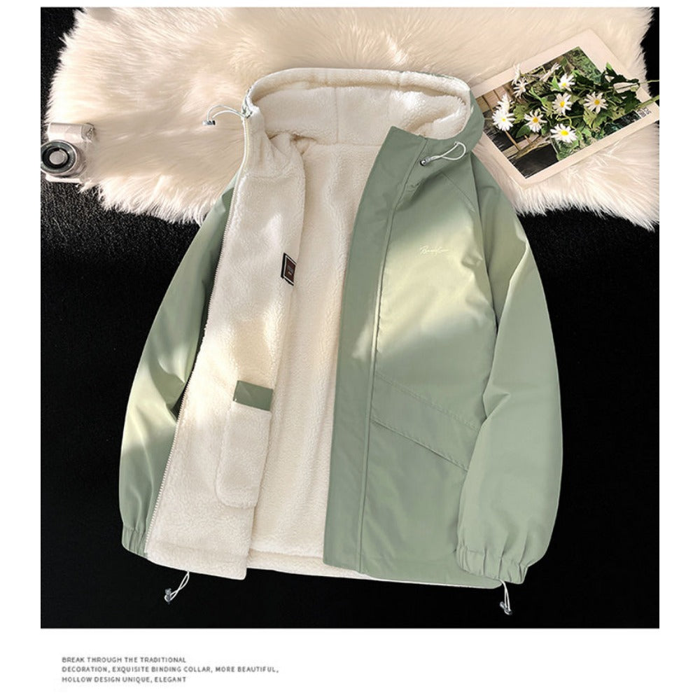 Reversible Fleece Lined Hooded Jacket for Men - Annetta