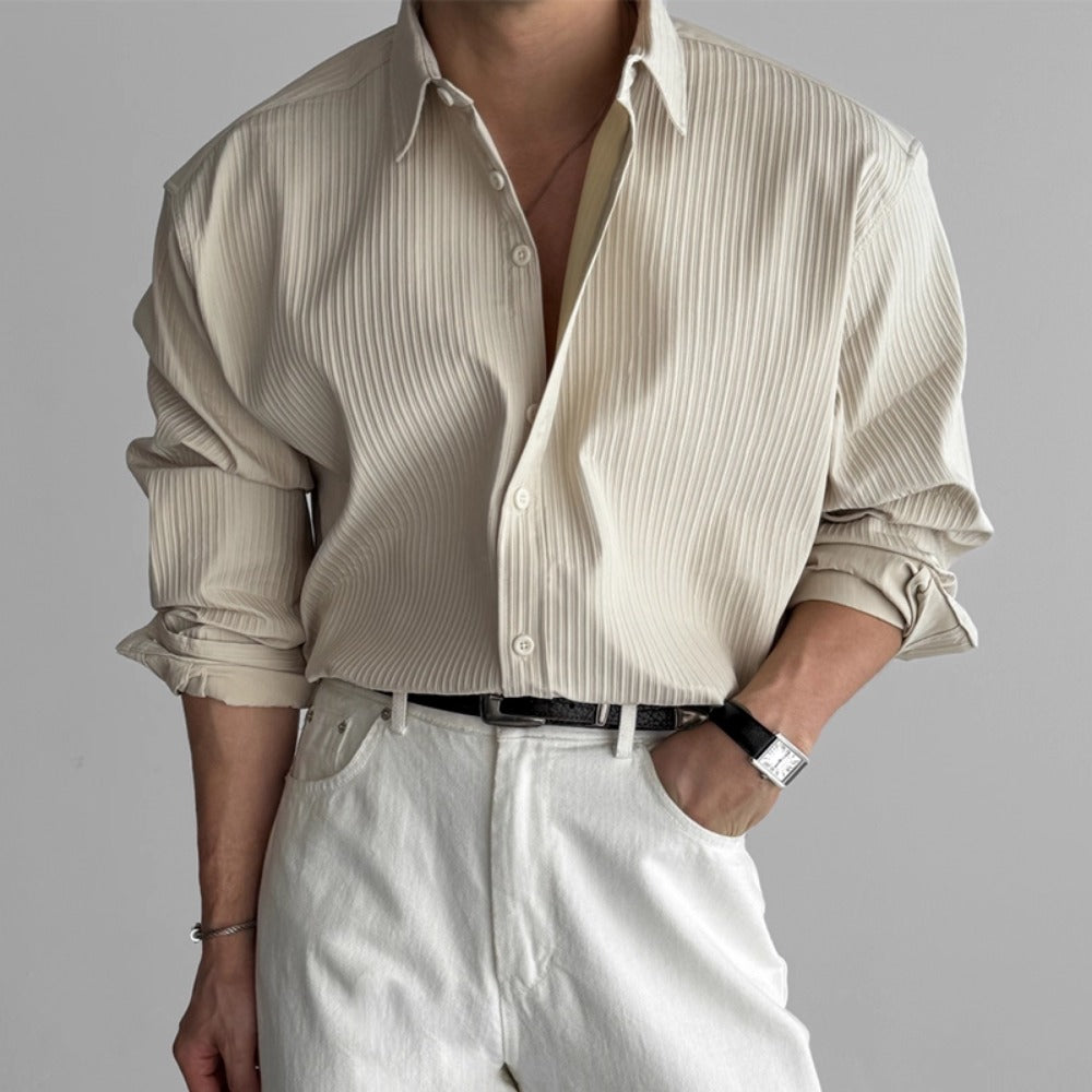 Long Sleeve Button Up Shirt for Men - Cecilia