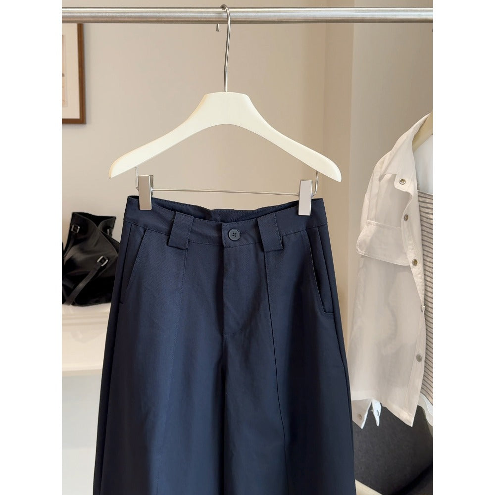Wide-Leg Trousers with Button Detail for Women - Tina