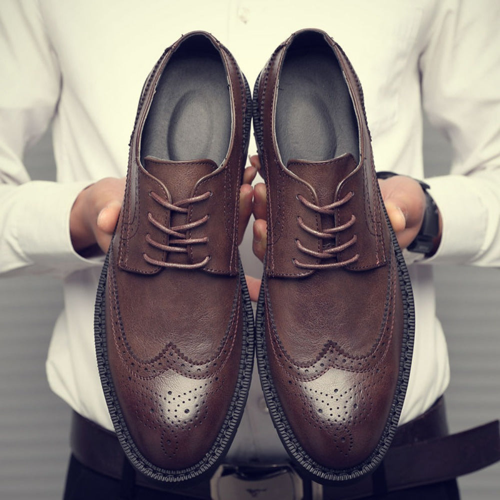 Leather Lace Up Oxford Dress Shoes for Men - Elide