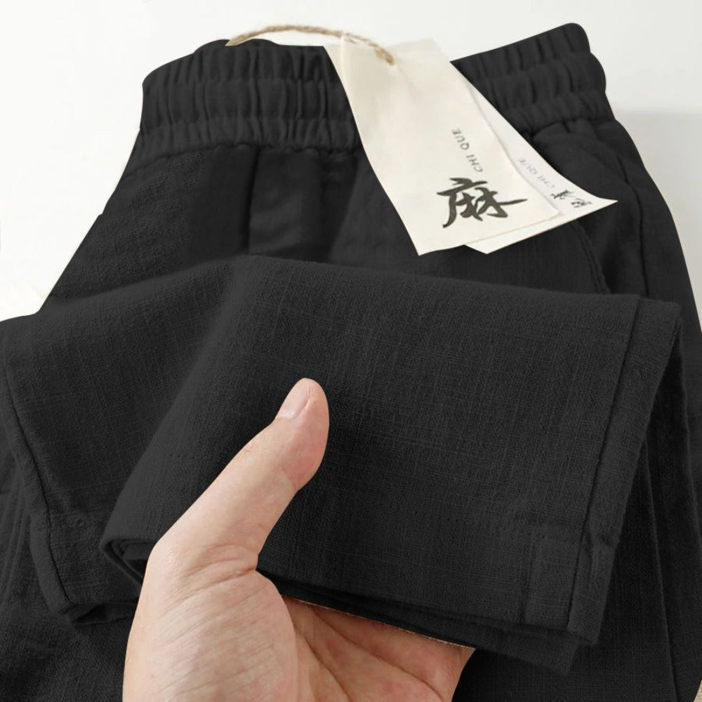 Linen Elastic Waist Pants for Women - Ylenia