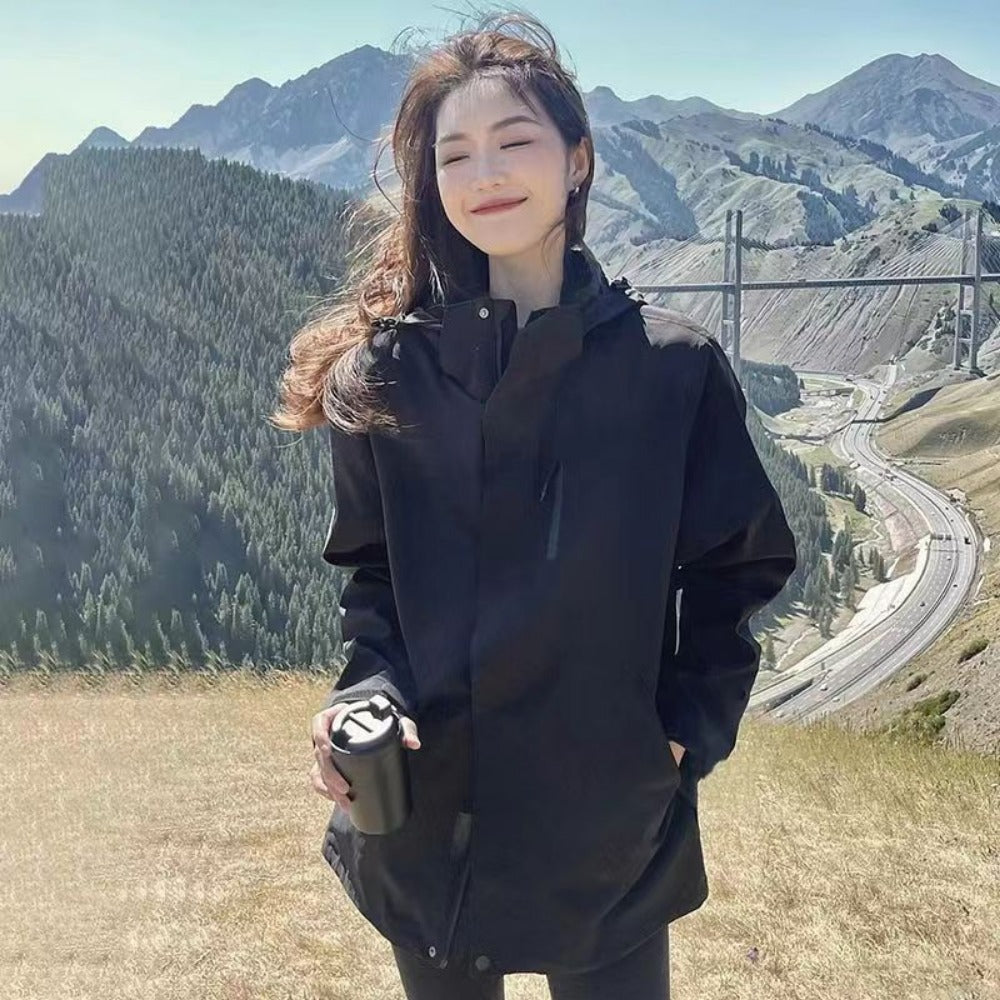 High Neck Zipper Jacket with Pockets for Women - Federica