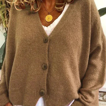 Women’s V Neck Cardigan with Button Front Closure