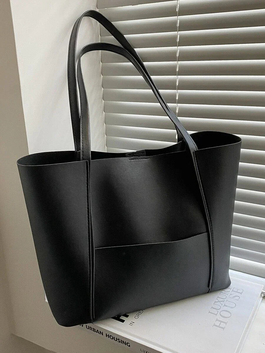 Women’s Leather Tote Bag with Top Handle Large Capacity