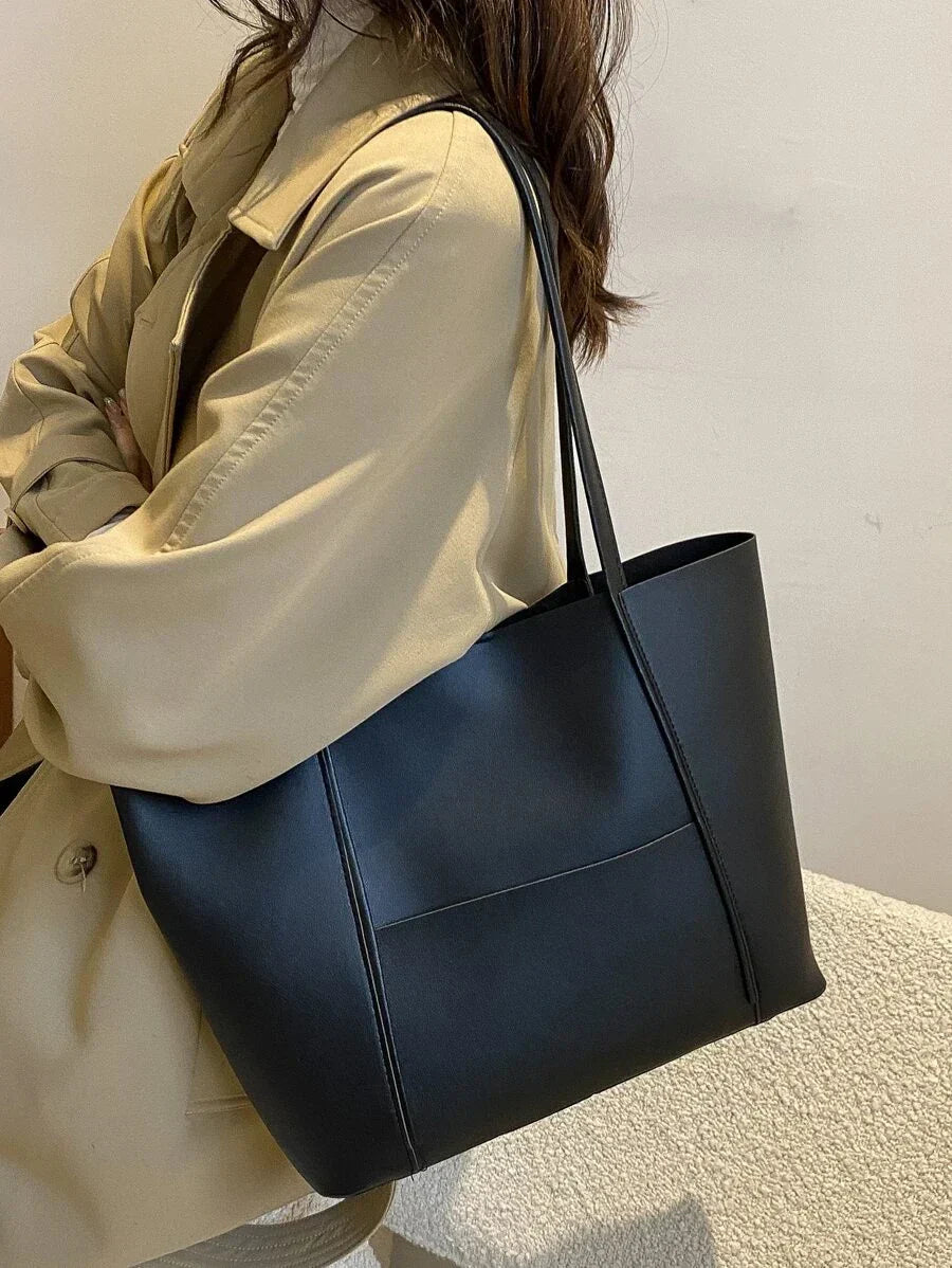 Women’s Leather Tote Bag with Top Handle Large Capacity