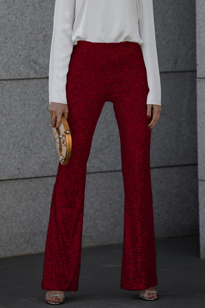 Chic High Waisted Flared Wide Leg Trousers for Women