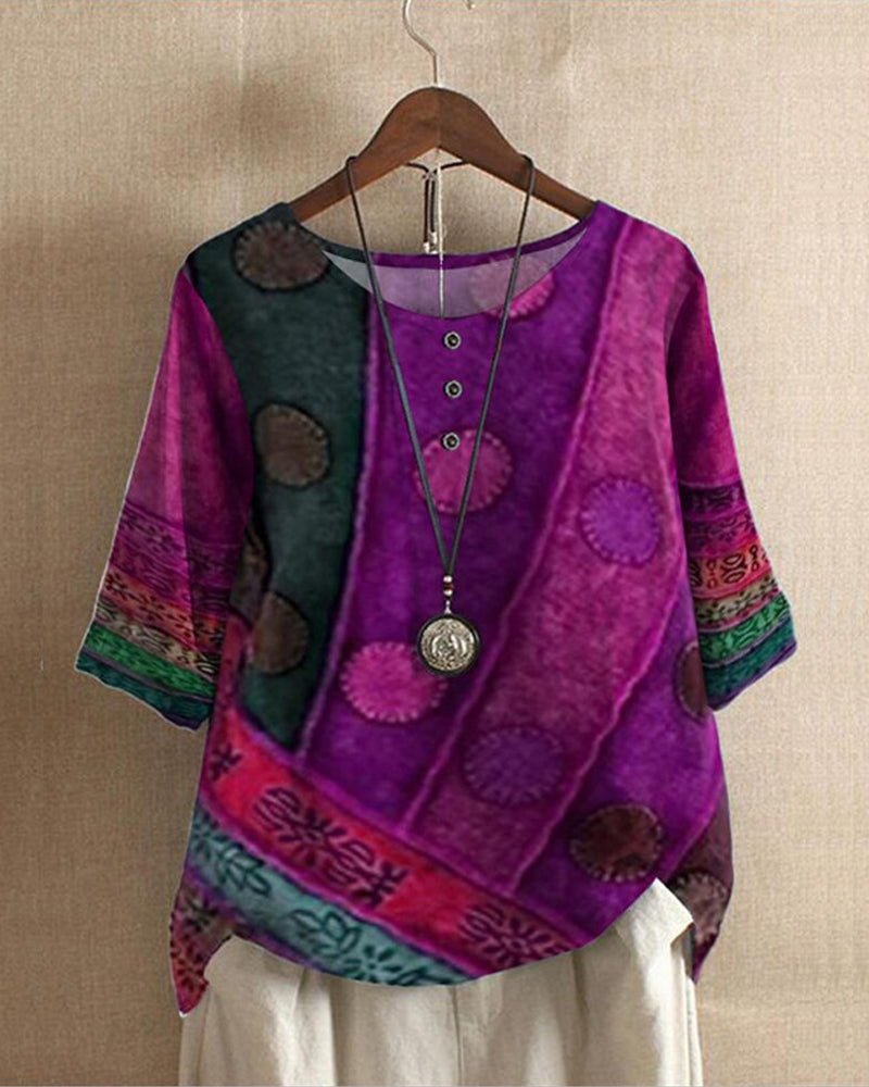 Chic Casual Short Sleeve Top with Round Neck for Women