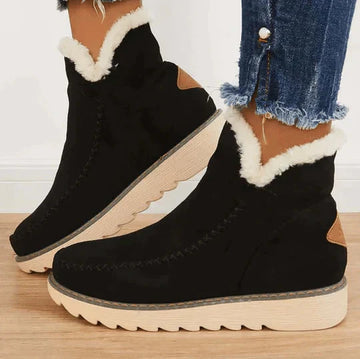 Soft Lined Ankle Boots with Sawtooth Sole for Women