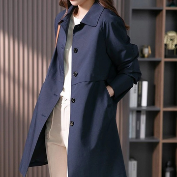 Women’s Short Trench Coat with Single Button