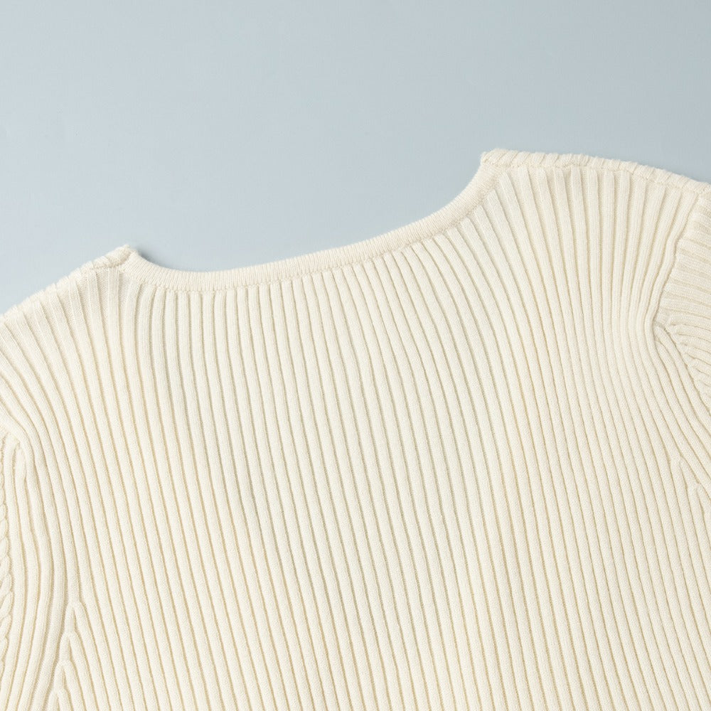 Ribbed Knit Maxi Dress with V-Neck for Women - Soraya