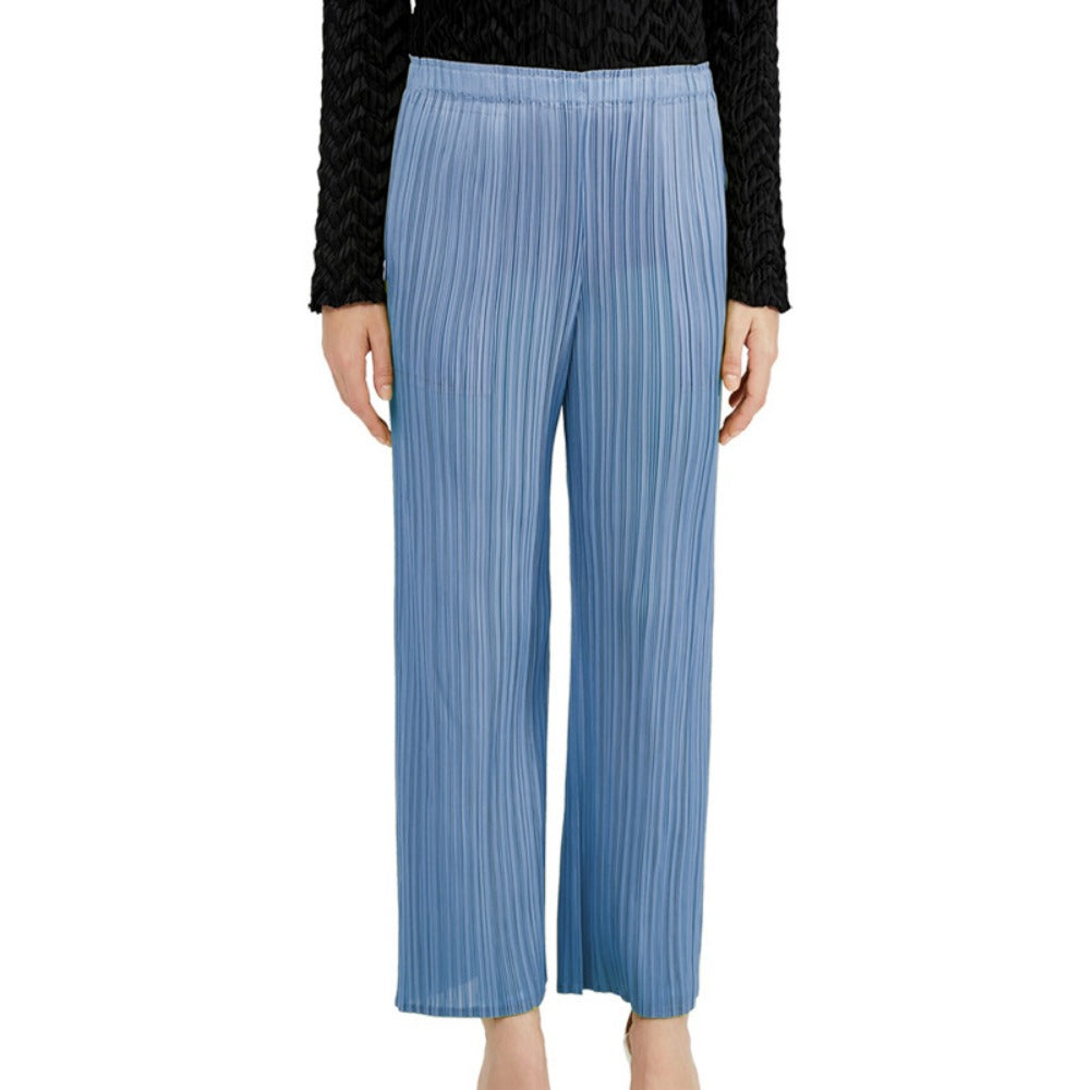 Pleated Wide Leg Pants with Elastic Waist for Women - Benedetta