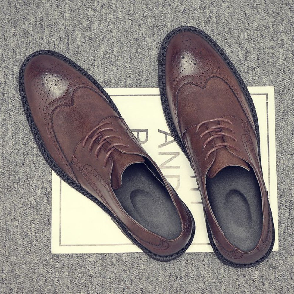 Leather Lace Up Oxford Dress Shoes for Men - Elide