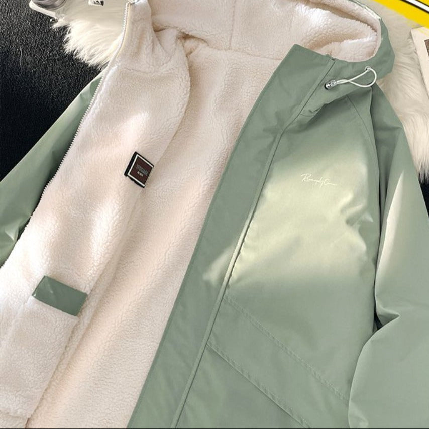 Reversible Fleece Lined Hooded Jacket for Men - Annetta