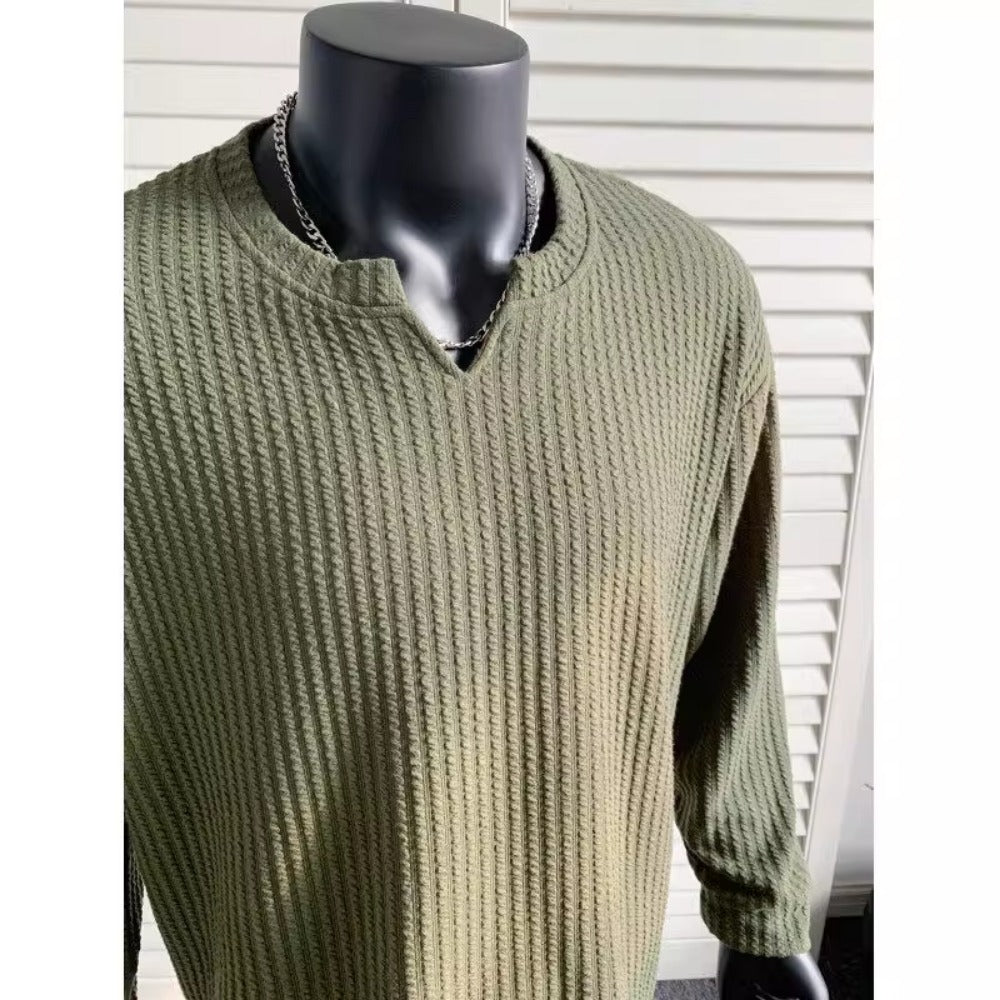 Long Sleeve Waffle Knit Shirt for Men - Daria
