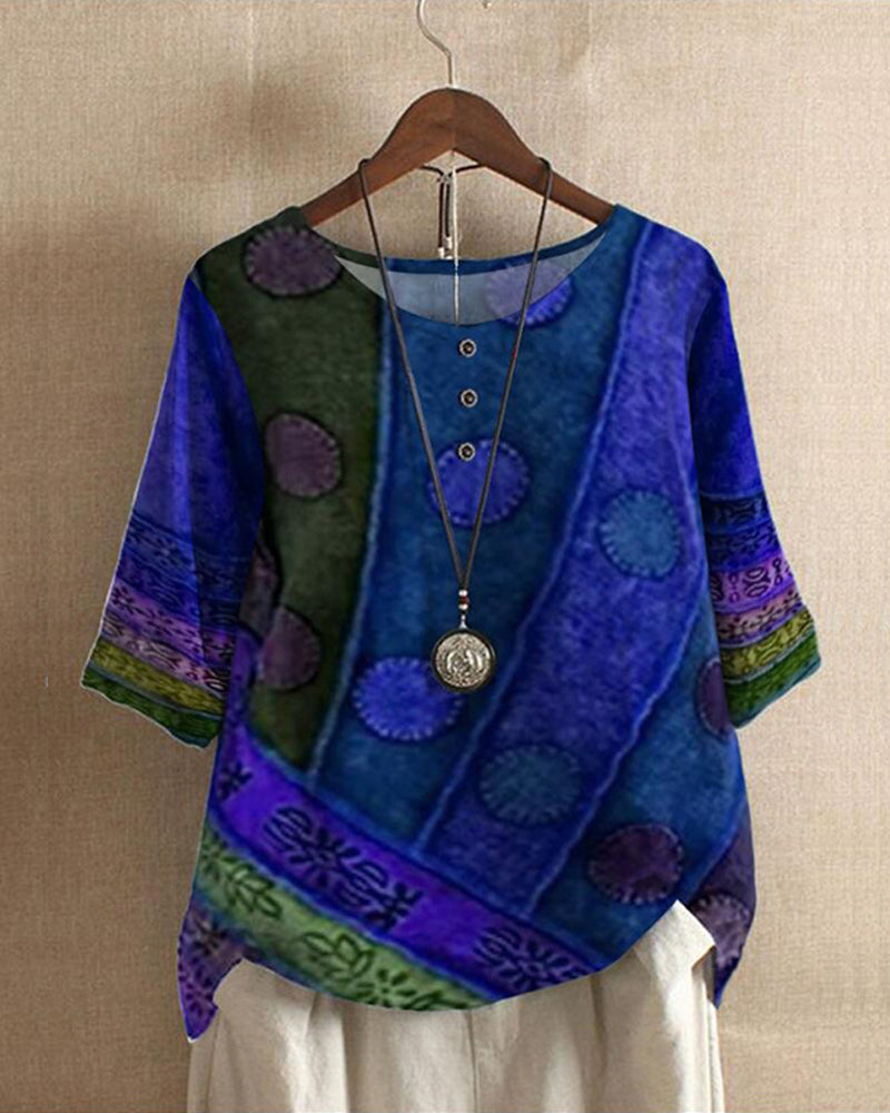 Chic Casual Short Sleeve Top with Round Neck for Women