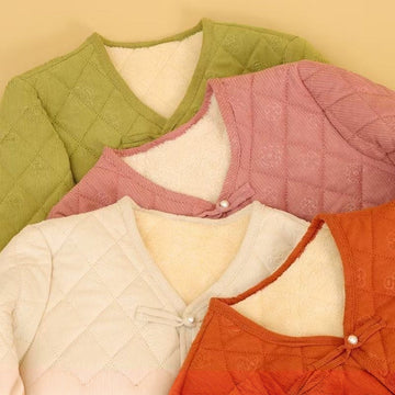 Quilted Fleece Lined Jacket with Pockets for Women - Anita