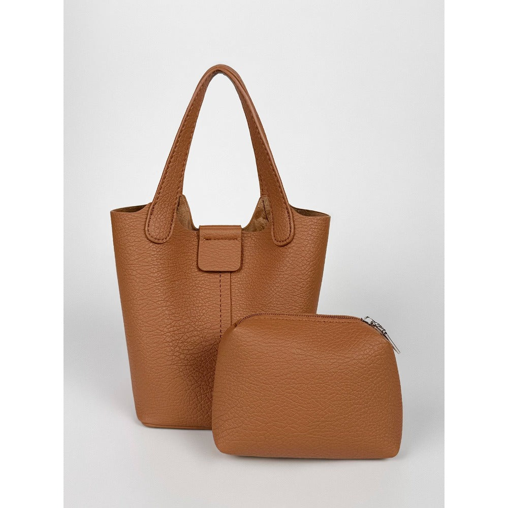 Small Leather Tote Handbag with Handles for Women - Liliana