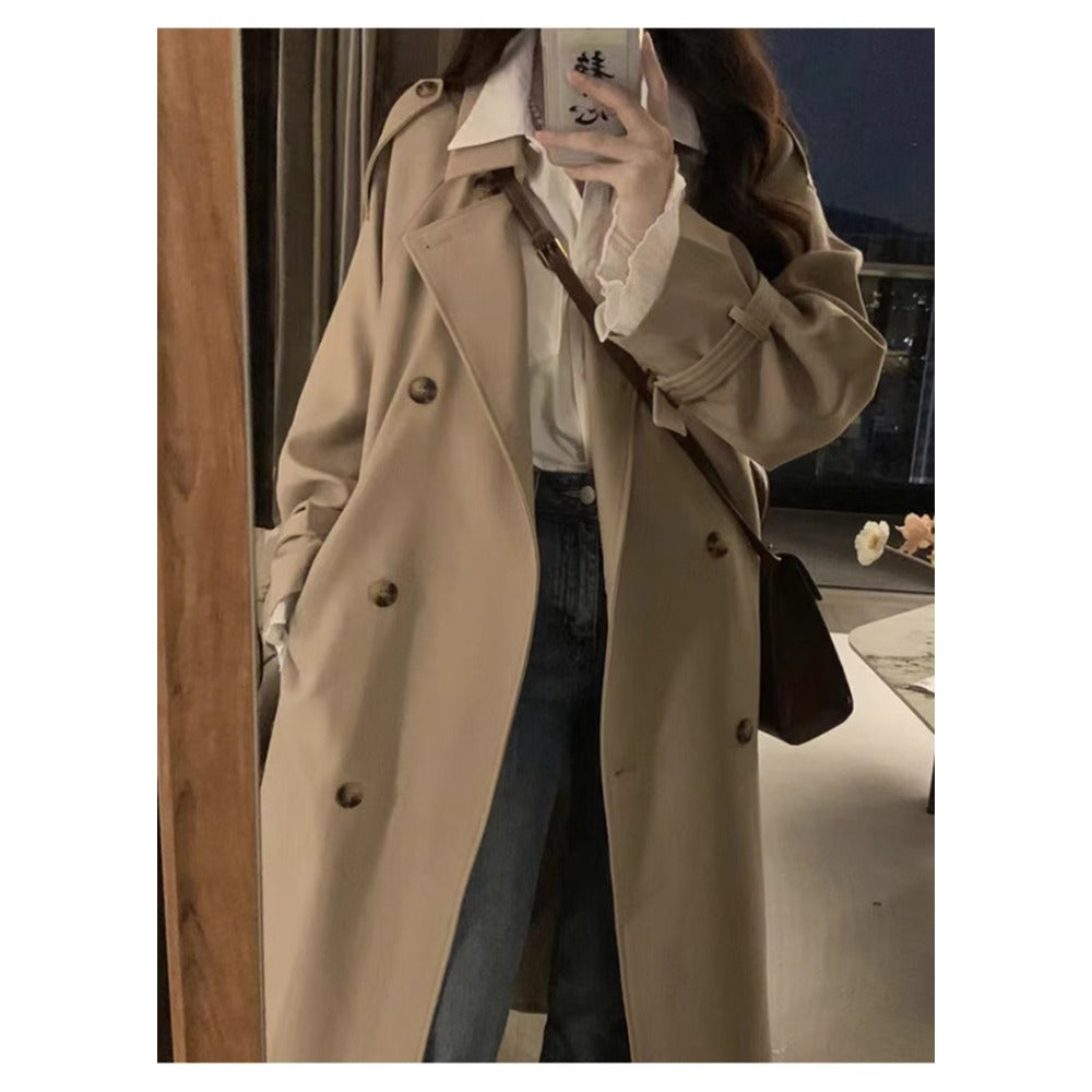 Long Double Breasted Trench Coat for Women - Clotilde