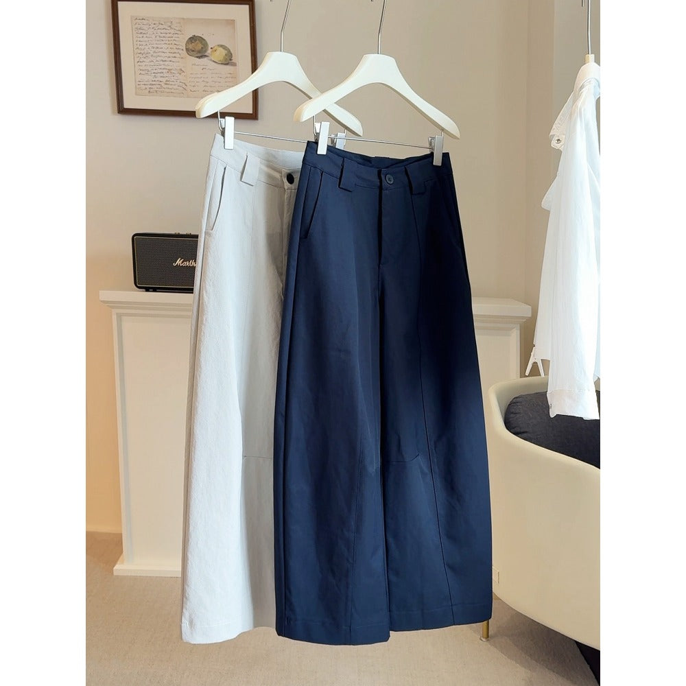 Wide-Leg Trousers with Button Detail for Women - Tina