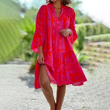 Casual Summer Midi Dress with Half Sleeves for Women