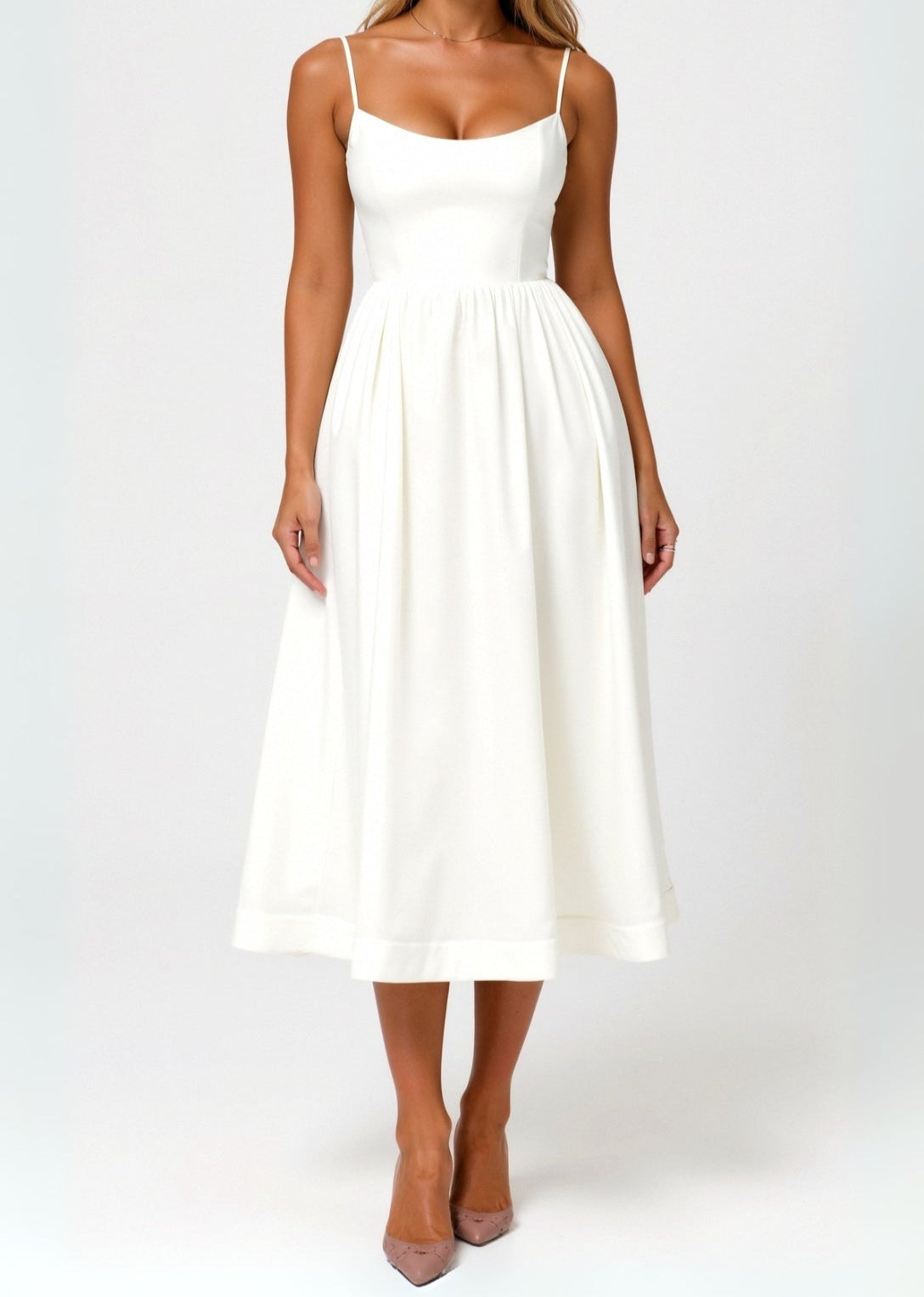 Corset Midi Dress with Strap Detail for Women