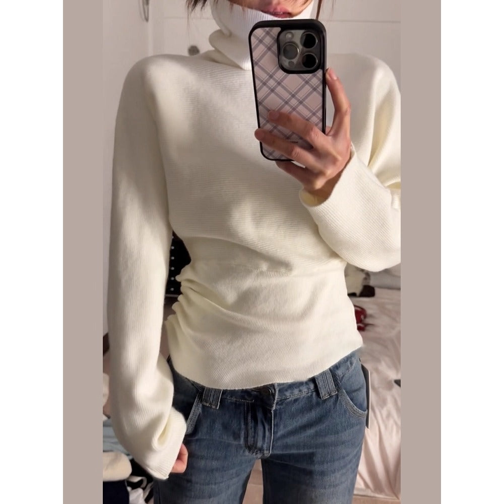 Ribbed Turtleneck Sweater with Long Sleeves for Women - Giada