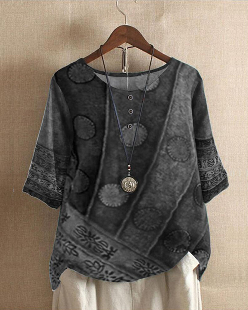 Chic Casual Short Sleeve Top with Round Neck for Women