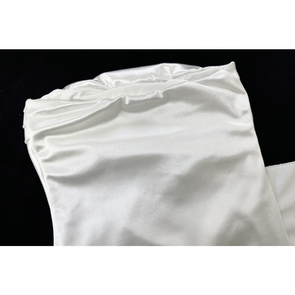 White Strapless Ruched Mini Dress with Side Drape for Women - Elda