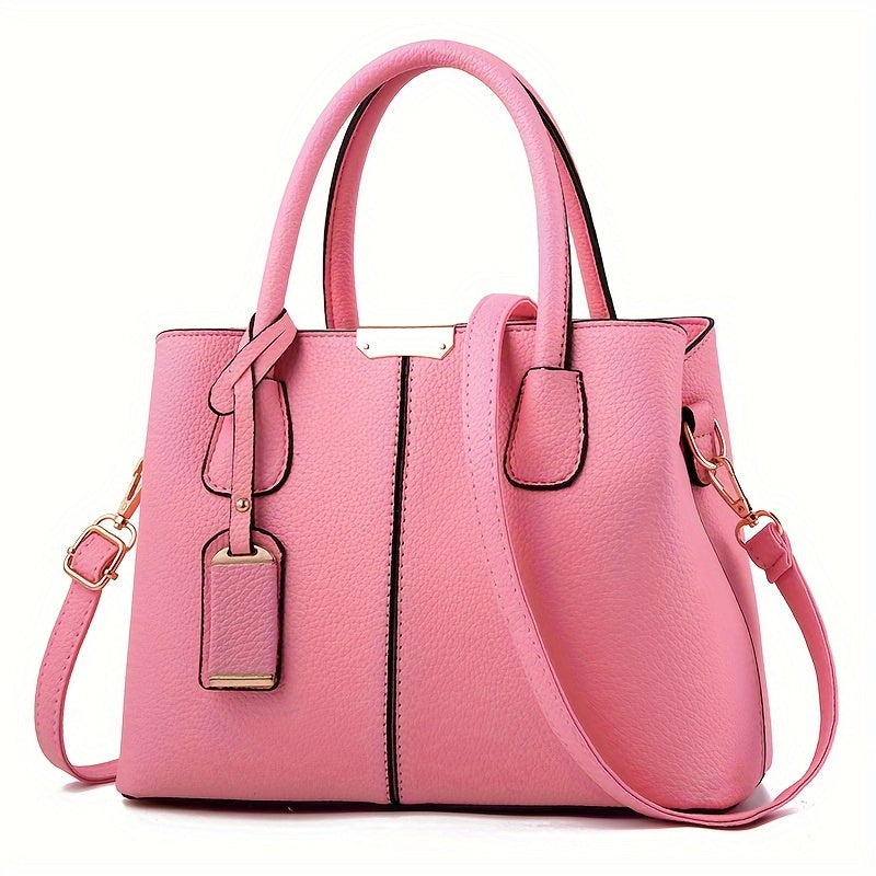 Women’s Leather Handbag with Structured Tote and Crossbody Strap