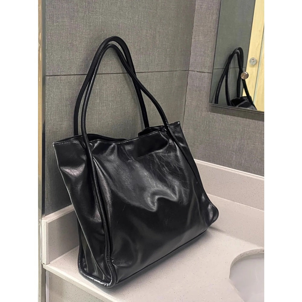 Large Faux Leather Shoulder Tote Bag for Women - Ornella