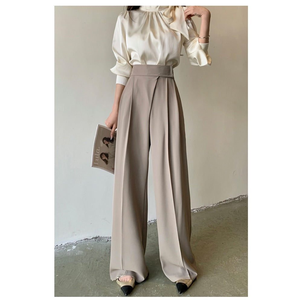 High-Waist Wide-Leg Trousers for Women - Rosa