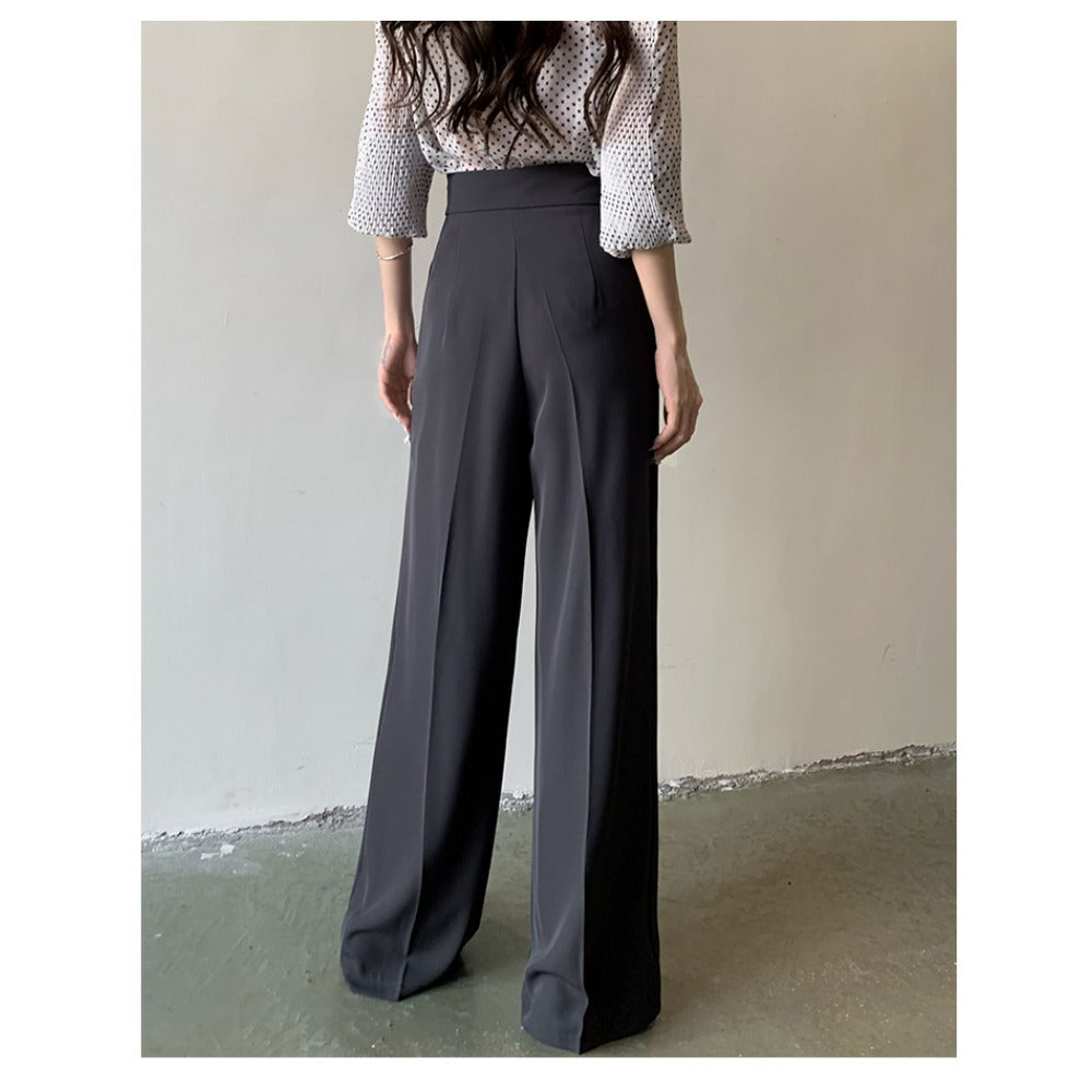 High-Waist Wide-Leg Trousers for Women - Rosa