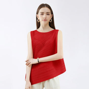 Sleeveless Asymmetrical Blouse Top for Women - Sara