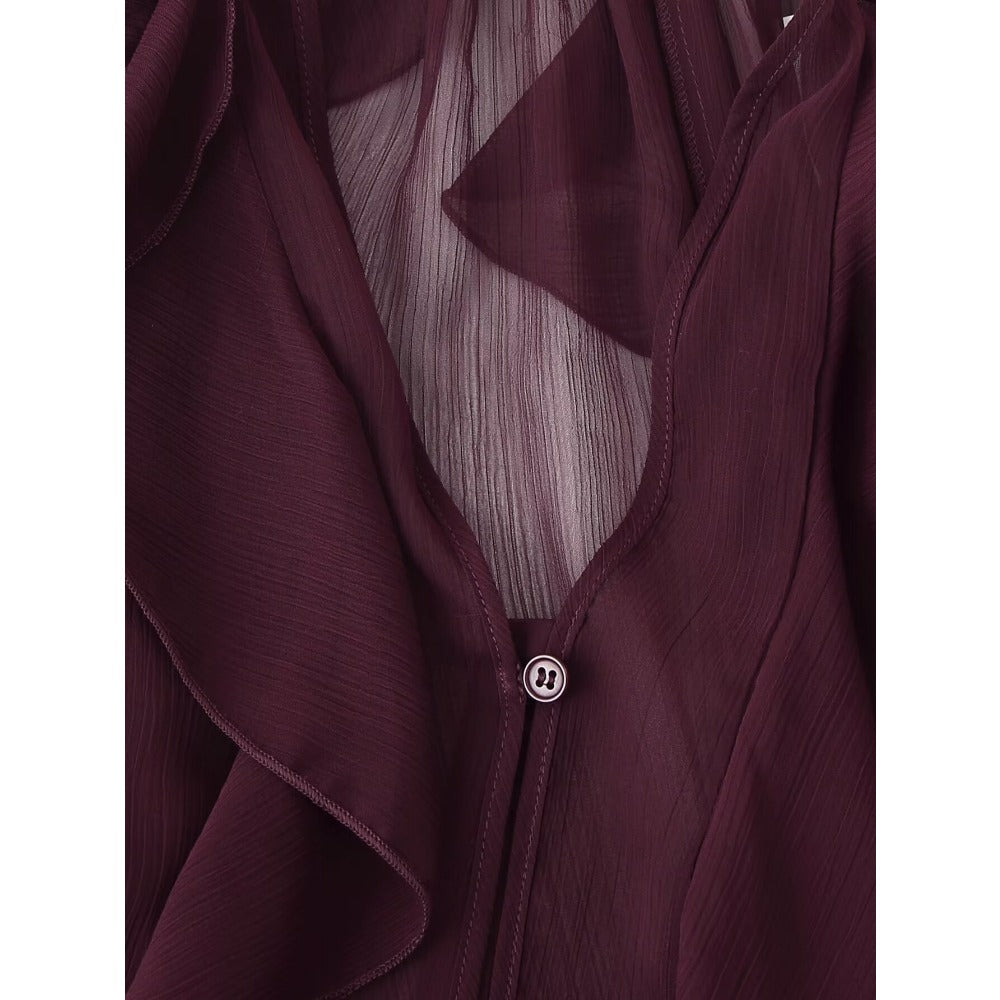 Ruffle Long Sleeve Chiffon Blouse for Women - Eugenia