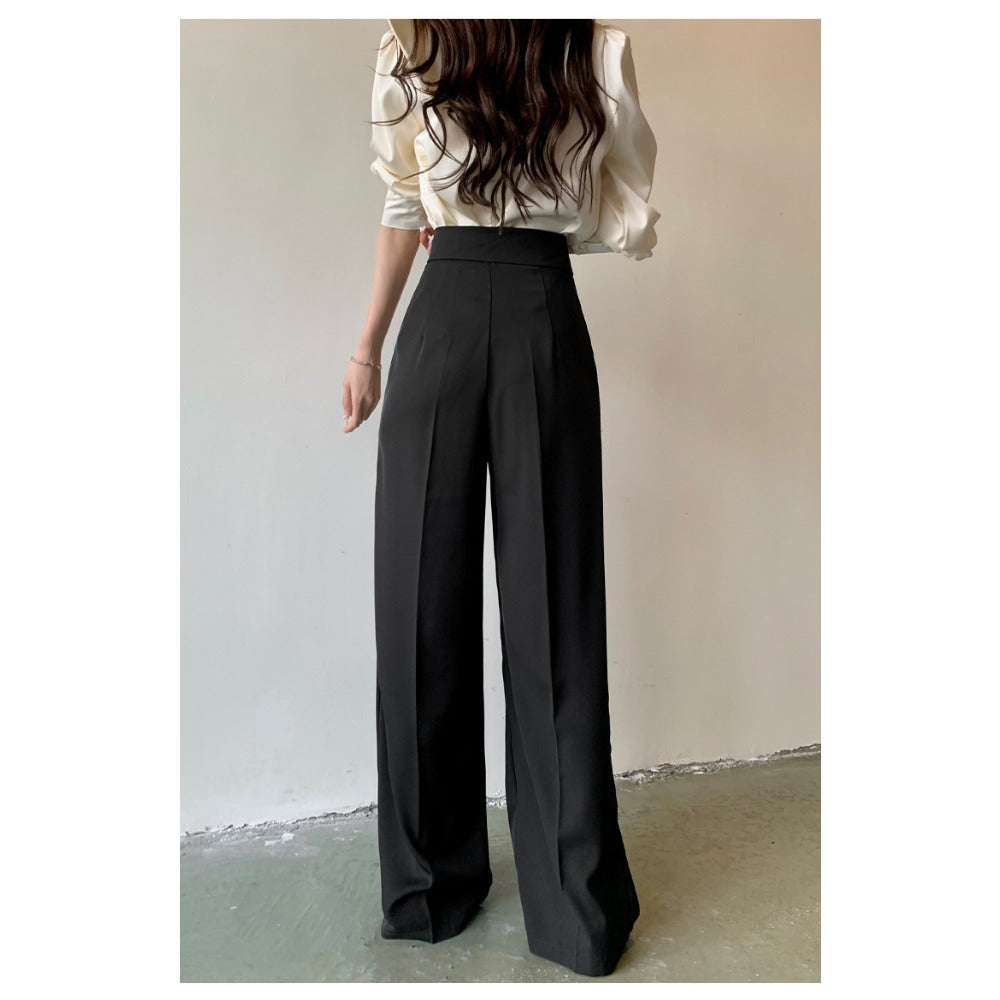 High-Waist Wide-Leg Trousers for Women - Rosa