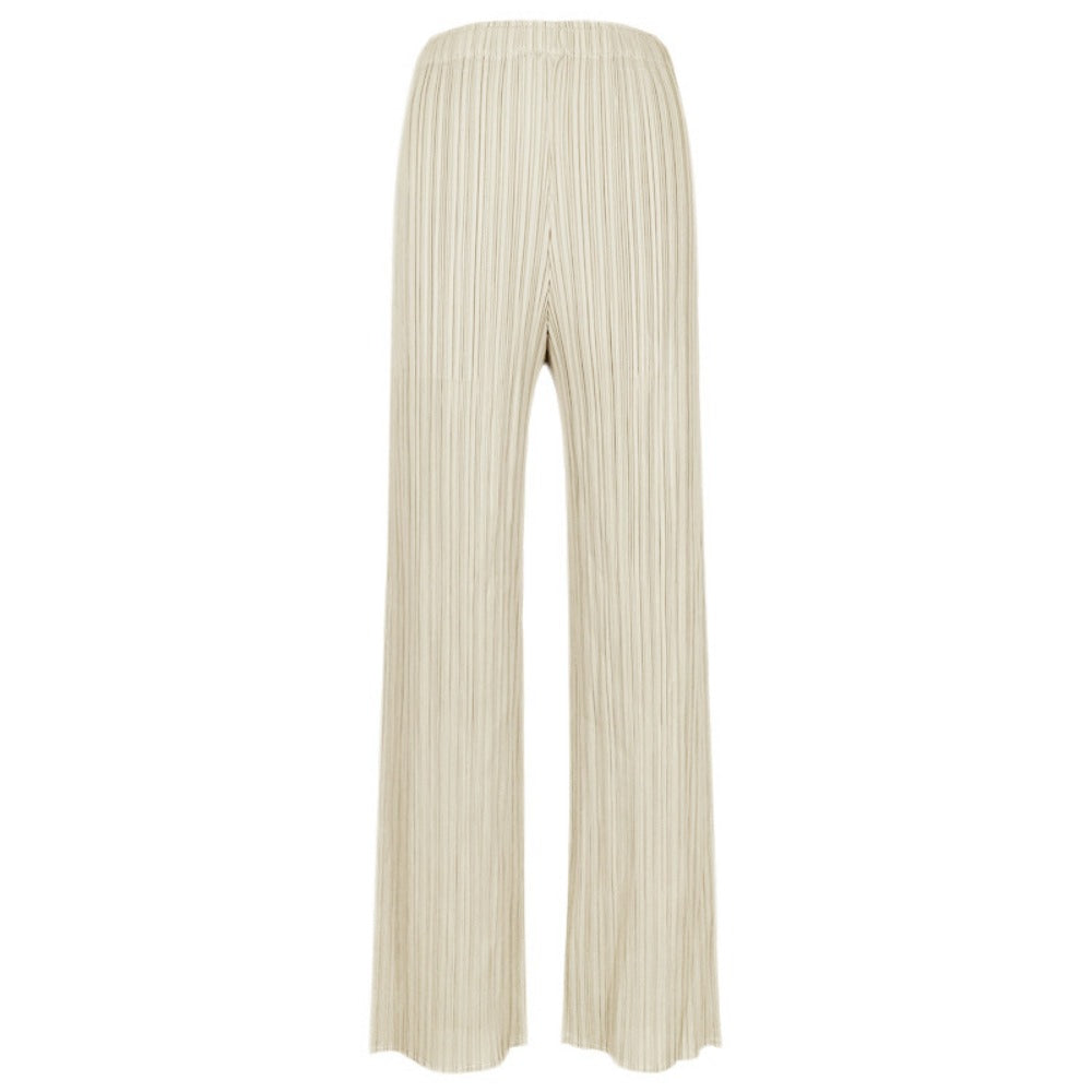 Pleated Wide Leg Pants with Elastic Waist for Women - Benedetta