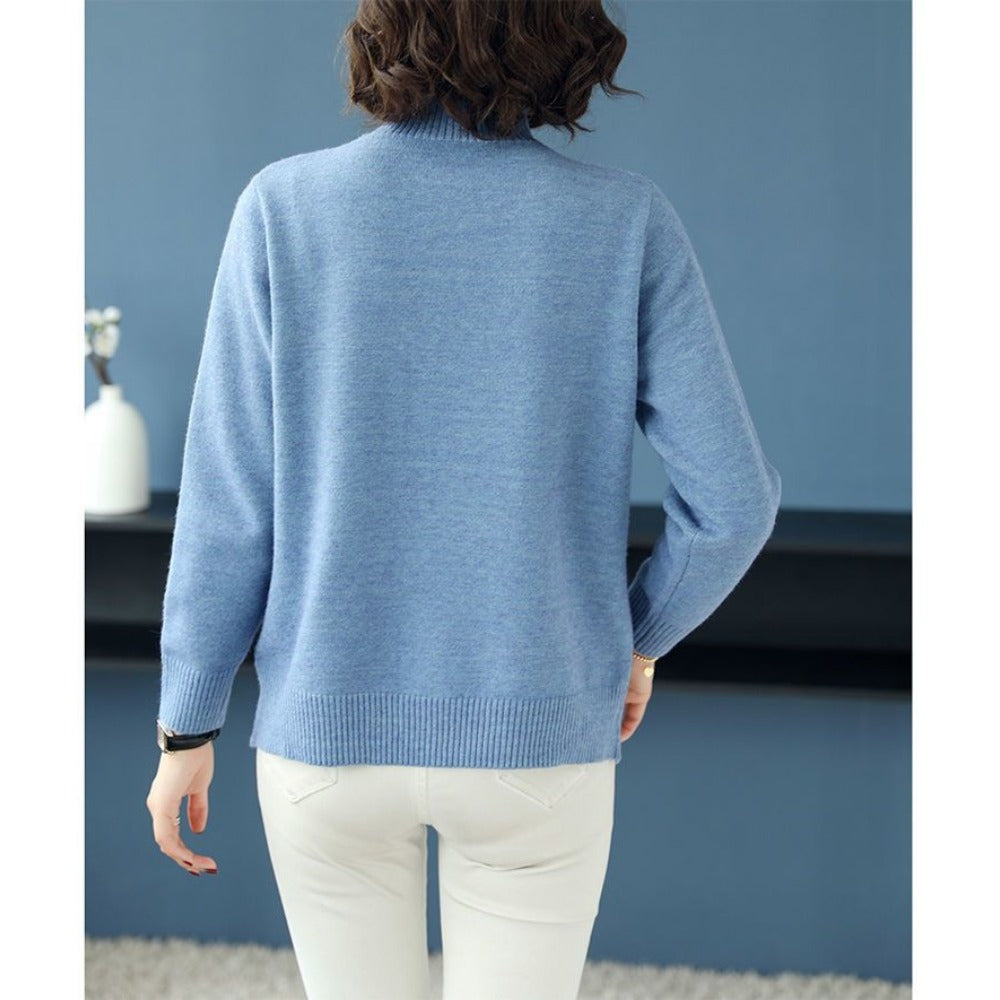 Knit Sweater with Side Buttons for Women - Romana