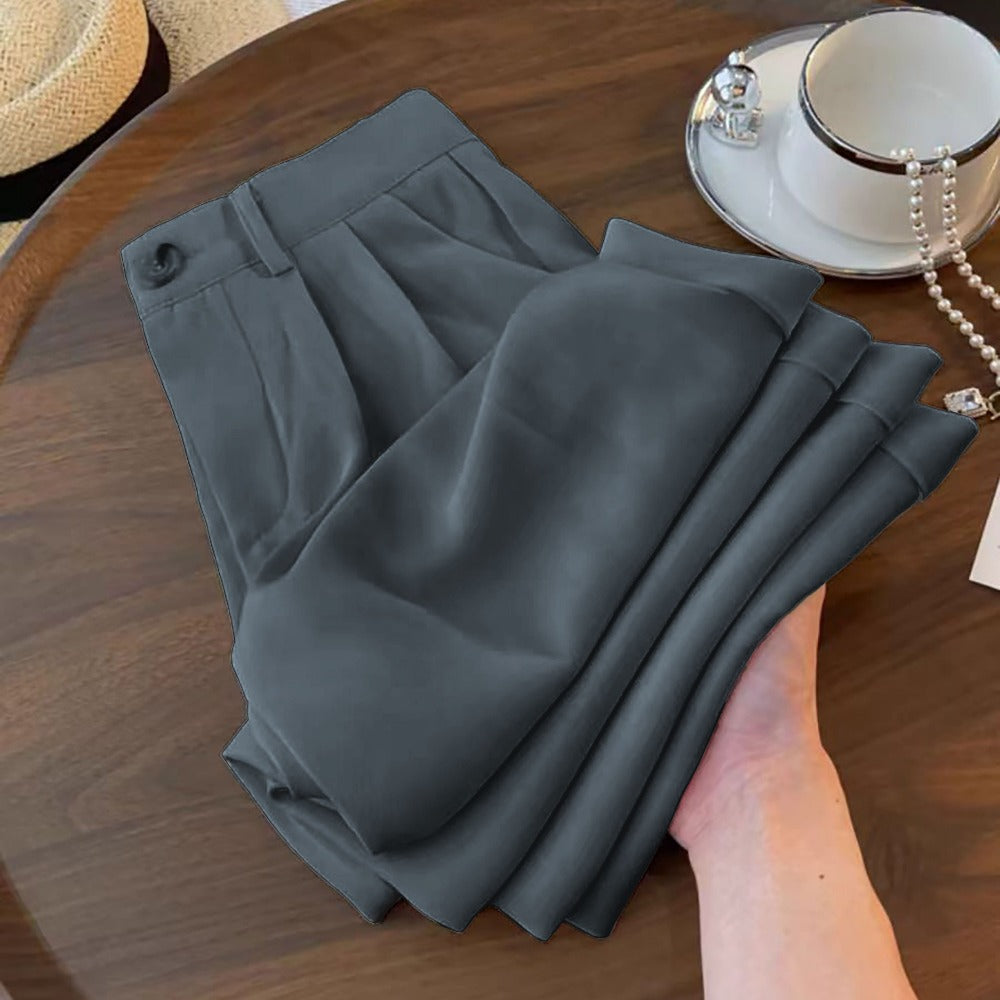 High Waisted Pleated Trousers for Women - Nina