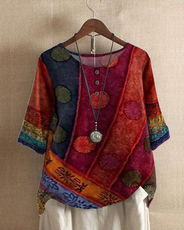Chic Casual Short Sleeve Top with Round Neck for Women