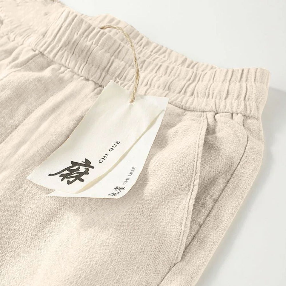 Linen Elastic Waist Pants for Women - Ylenia
