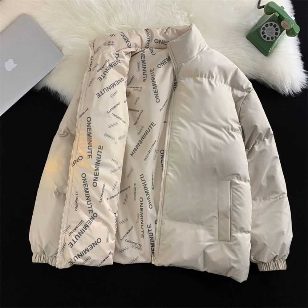 Reversible Puffer Jacket with Zipper for Women - Rosalinda