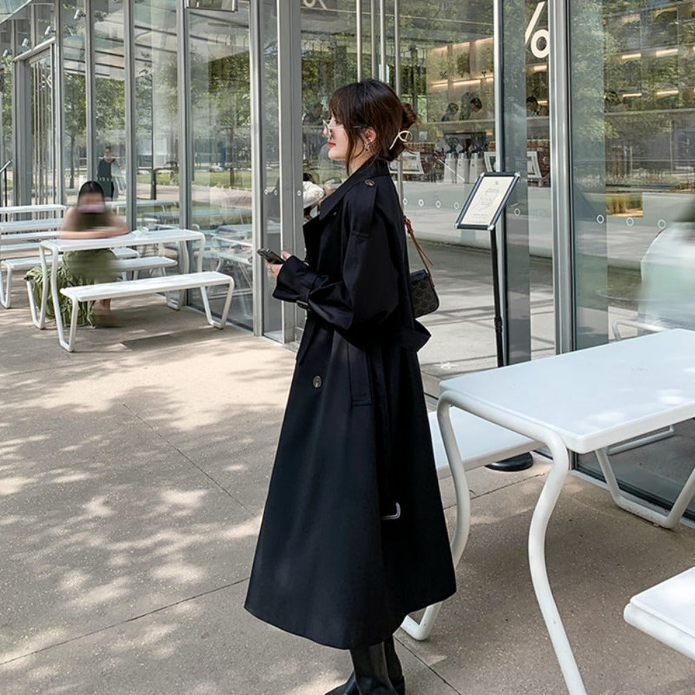 Double Breasted Trench Coat with Belt for Women - Mirella