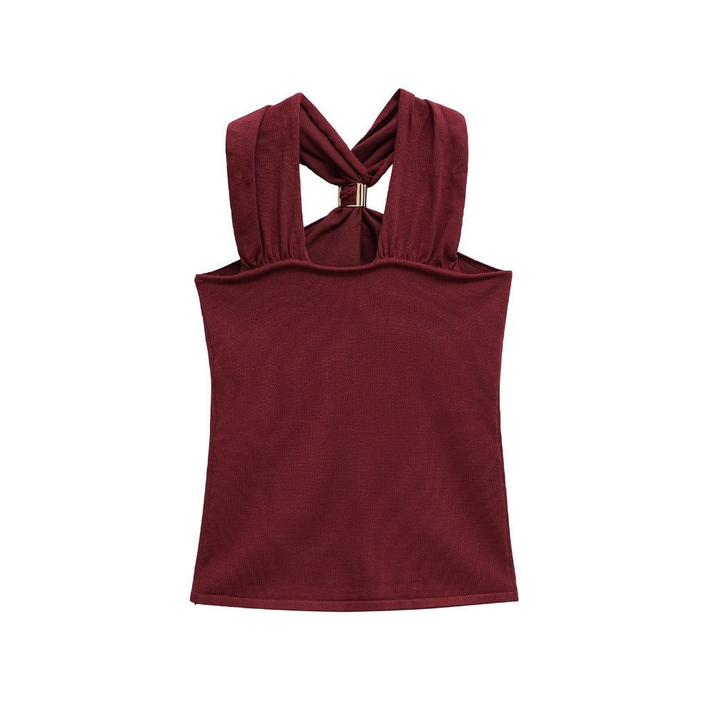 Sleeveless Knot Strap Tank Top in Multiple Colors for Women - Livia