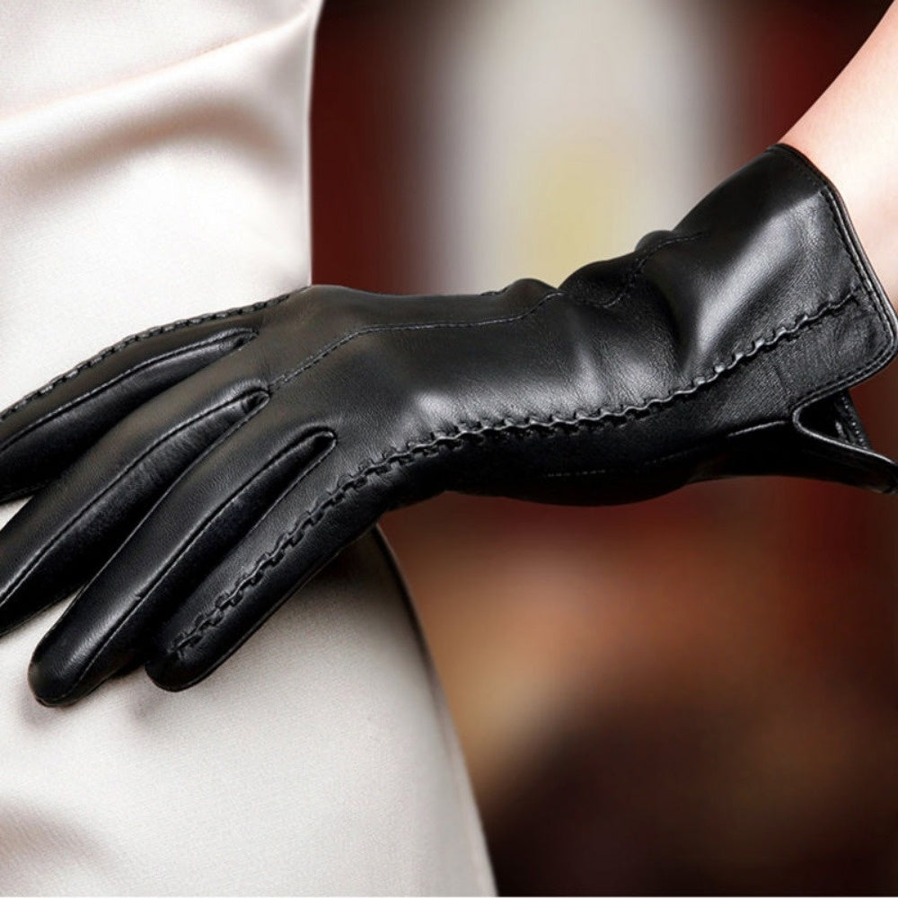 Sheepskin Leather Fleece Lined Gloves for Women - Bruna