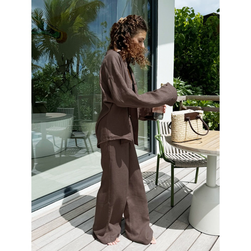 Linen Shirt and Pants Set for Women - Francesca