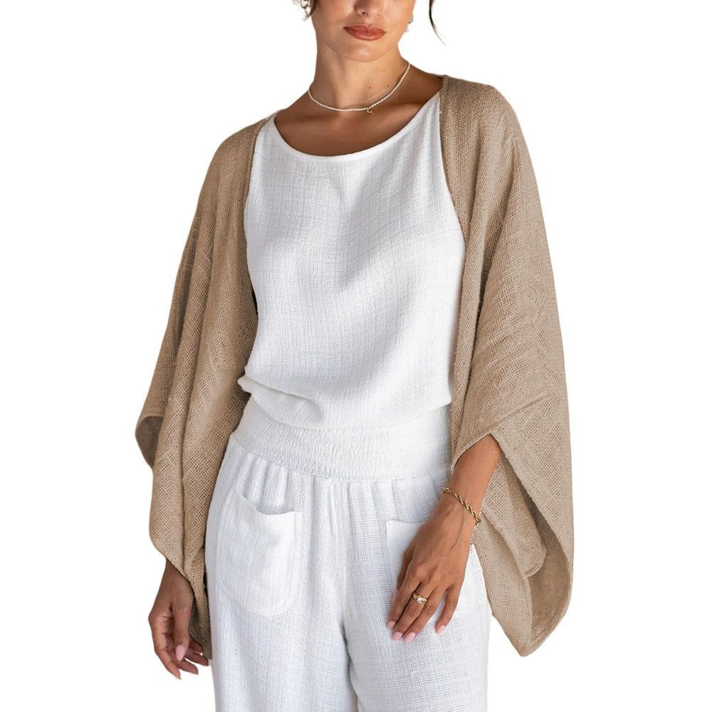 Knit Open Front Cardigan for Women - Fatima