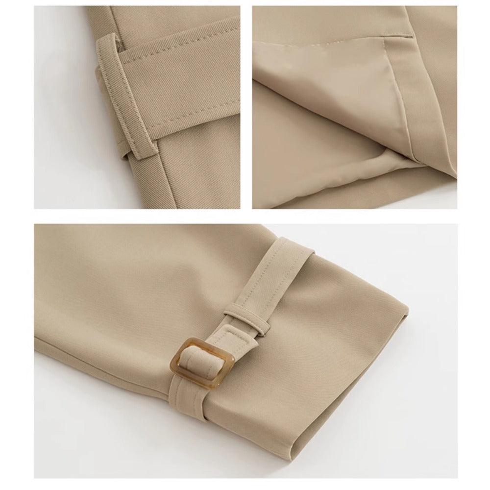 Long Double Breasted Trench Coat for Women - Clotilde