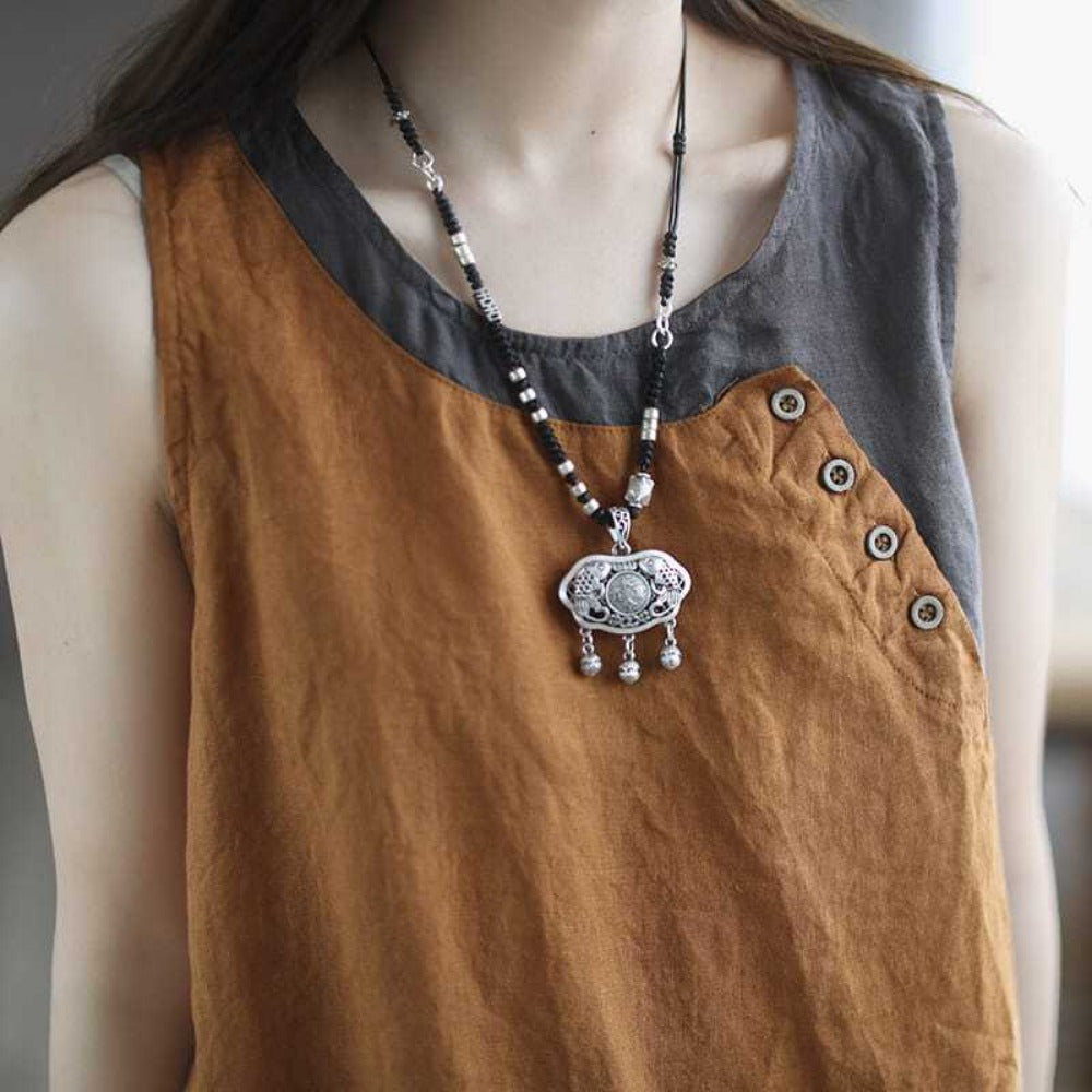 Sleeveless Button Detail Tank Top for Women - Lea