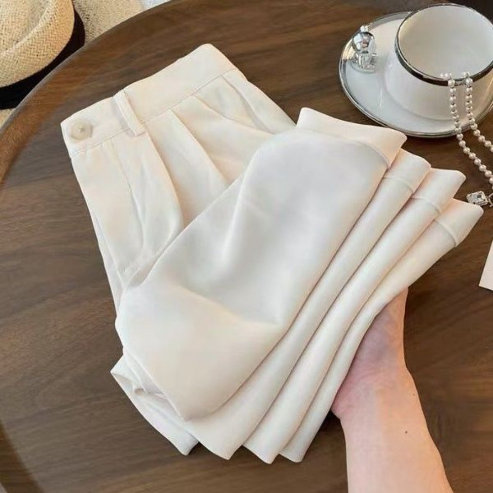 High Waisted Pleated Trousers for Women - Nina